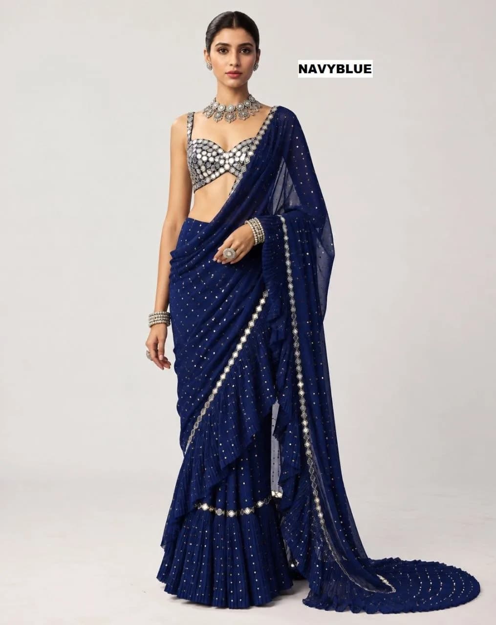 Sequin Ready to wear Drape saree